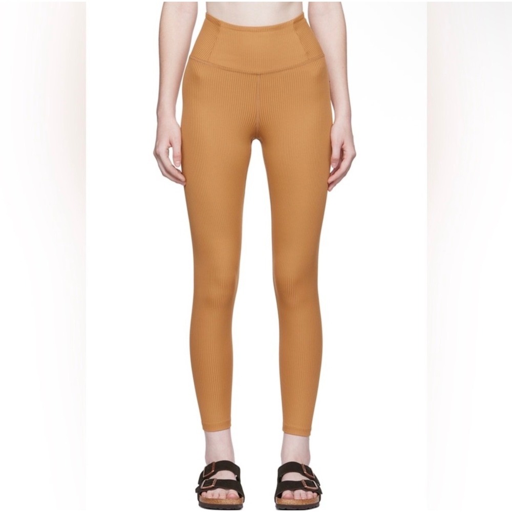 Girlfriend Collective Rib High Rise Leggings Toffee Brown Yoga Activewear XS